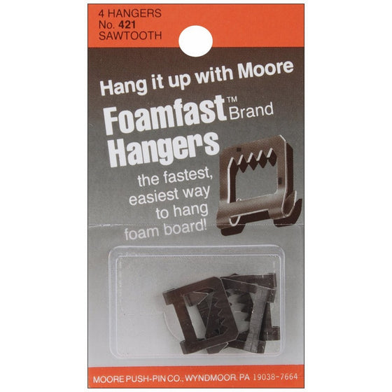 Moore Push Pin Foamfast Hangers, 4/pkg