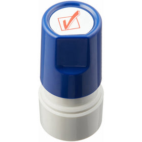 Stamp-Ever Pre-Inked Round Message Stamp, Check Mark, Stamp Impression Size: 3/4-Inch Diameter, Red (5970)
