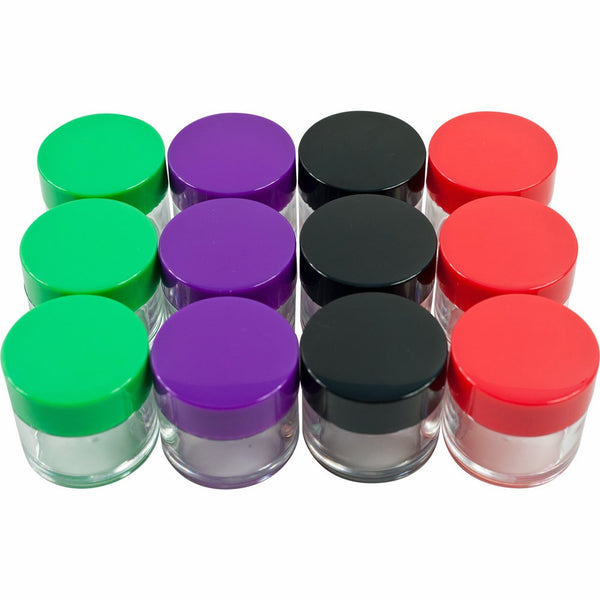 12 Piece Clear Jars with Colored Lids/20 ML