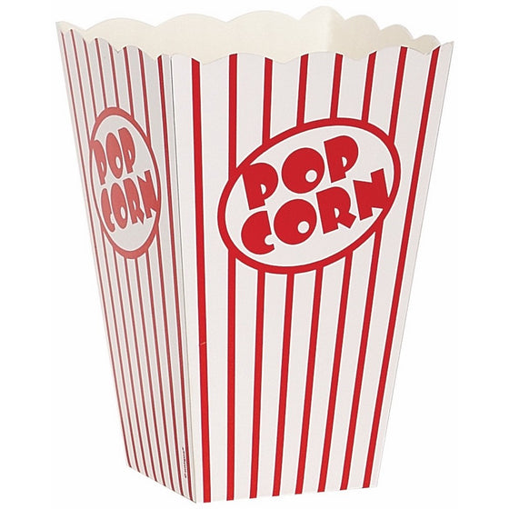 Movie Theater Red and White Striped Popcorn Boxes, 10ct