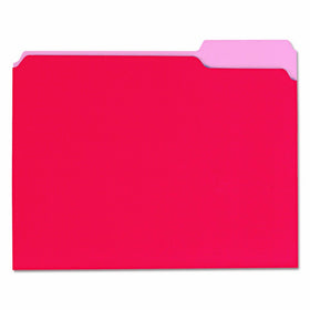 Universal 12303 Recycled Interior File Folders, 1/3 Cut Top Tab, Letter, Red (Box of 100)