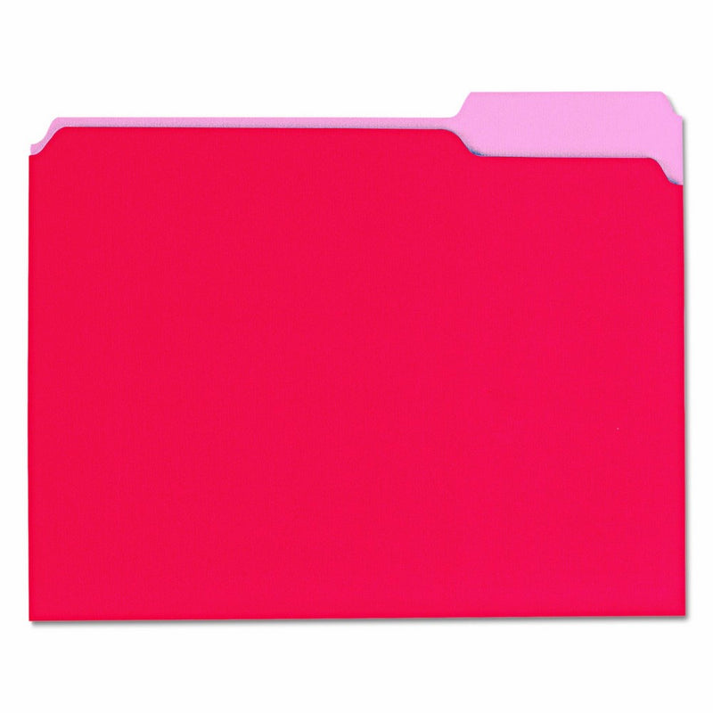 Universal 12303 Recycled Interior File Folders, 1/3 Cut Top Tab, Letter, Red (Box of 100)