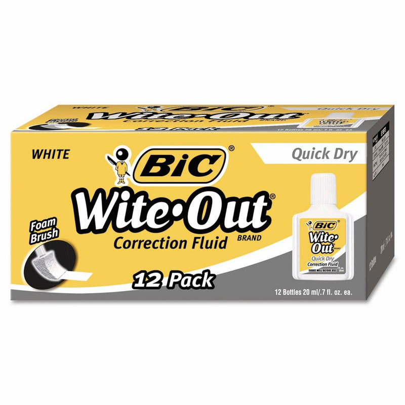 BICWOFQD12WE - BIC Wite-Out Quick Dry Correction Fluid