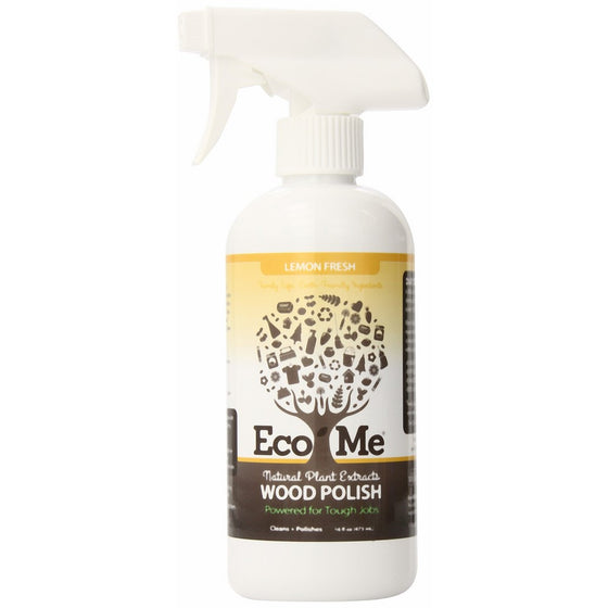 Eco-Me Natural Wood Cleaner and Polish, Lemon Fresh Scent, 16 Ounce