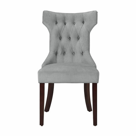 Dorel Living Clairborne Tufted Upholestered Dining Chair, Gray, Set of 2