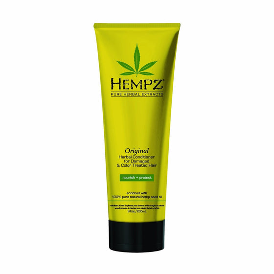 Hempz Original Herbal Conditioner for Damaged and Color Treated Hair, White, Floral/Banana, 9 Fluid Ounce