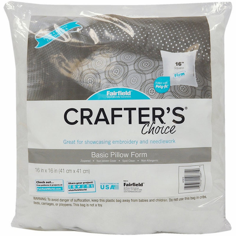 Fairfield CPW16 Crafter's Choice Pillow Insert, 16" x 16", White