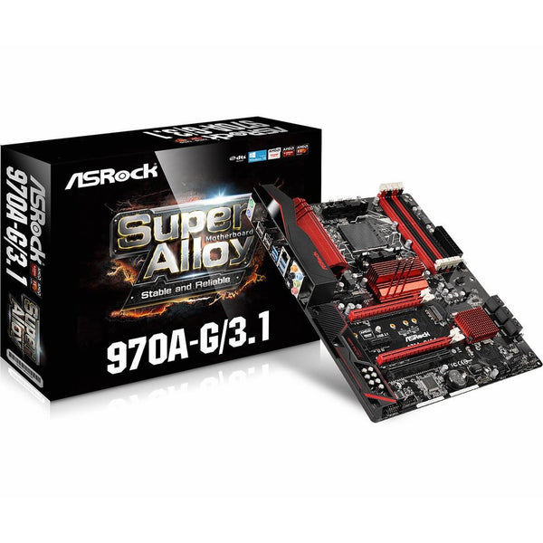 ASRock 970A-G/3.1 Socket AM3/ AMD 970/ DDR3/ Quad CrossFireX/ SATA3&USB3.1/ M.2/ A&GbE/ ATX Motherboard