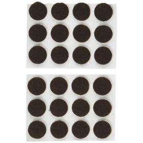 Shepherd Hardware 9958 1/2-Inch Self-Adhesive Felt Furniture Pads, 24-Pack, Brown