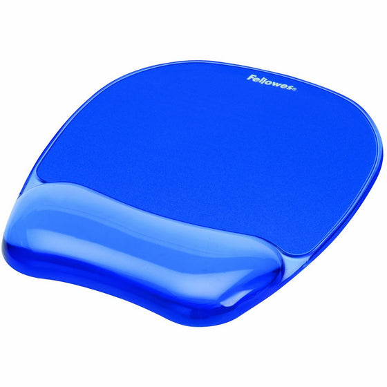 Fellowes Gel Crystal Mousepad/Wrist Rest, Blue (91141)