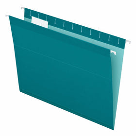 Pendaflex Reinforced Hanging File Folders, Letter Size, Teal, 1/5 Cut, 25/BX (4152 1/5 TEA)