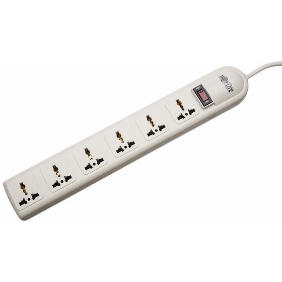 TRIPP LITE SUPER6OMNI Surge Strip 250V German, France Plug 6 Universal Outlets 6 feet Cord 750J