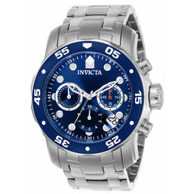 Invicta Men's 0070 Pro Diver Collection Analog Chinese Quartz Chronograh Silver-Tone/Blue Stainless Steel Watch