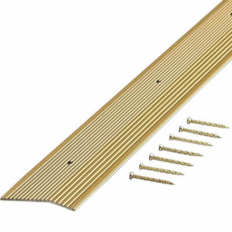 M-D Building Products 79251 Extra Wide Fluted 2-Inch by 72-Inch Carpet Trim, Satin Brass