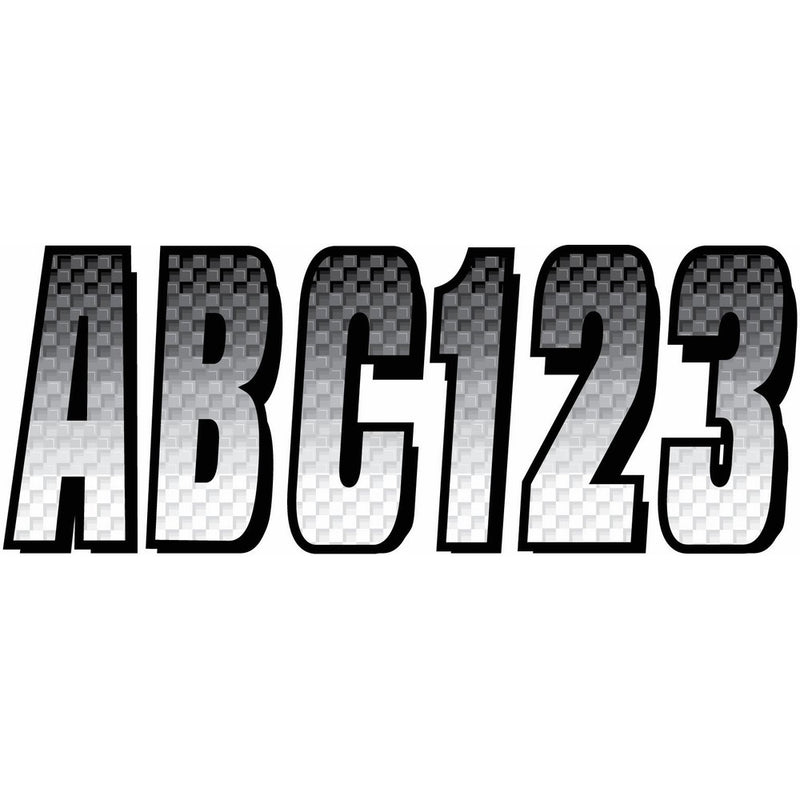 Hardline Products Series 300 Factory Matched 3-Inch Boat & PWC Registration Number Kit, White/Black