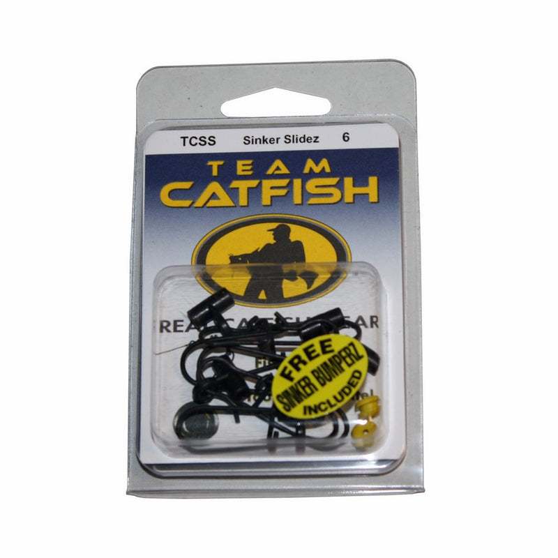 Team Catfish TCSS6 Card of 6 Sinker Slide, Black, Size-6