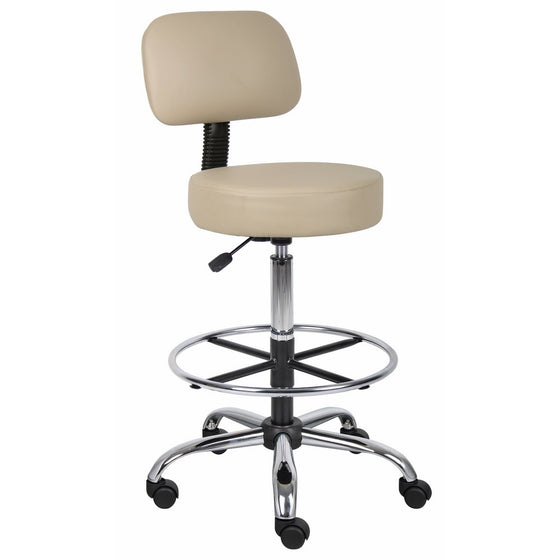 Boss Office Products B16245-BG Be Well Medical Spa Drafting Sool with Back in Beige