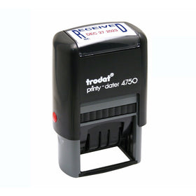 Trodat Printy 4750 Economy Stamp, Dater, Self-Inking, 1 5/8 x 1 Inches, Blue/Red
