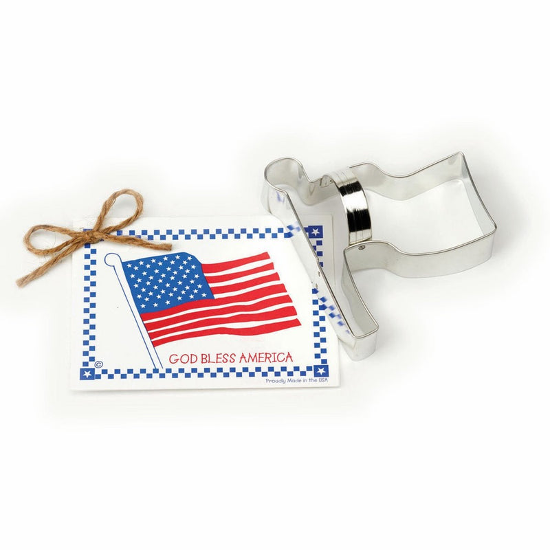 Flag Cookie and Fondant Cutter - Ann Clark - 4.4 Inches - US Tin Plated Steel