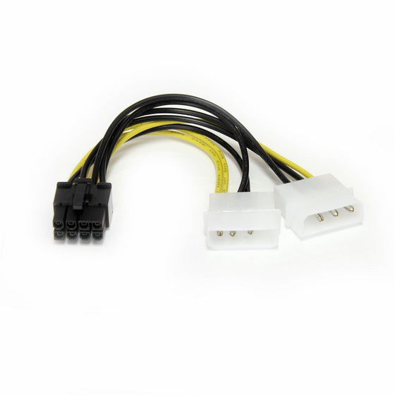 StarTech.com LP4PCIEX8ADP 6-Inch LP4 to 8 Pin PCI Express Video Card Power Cable Adapter