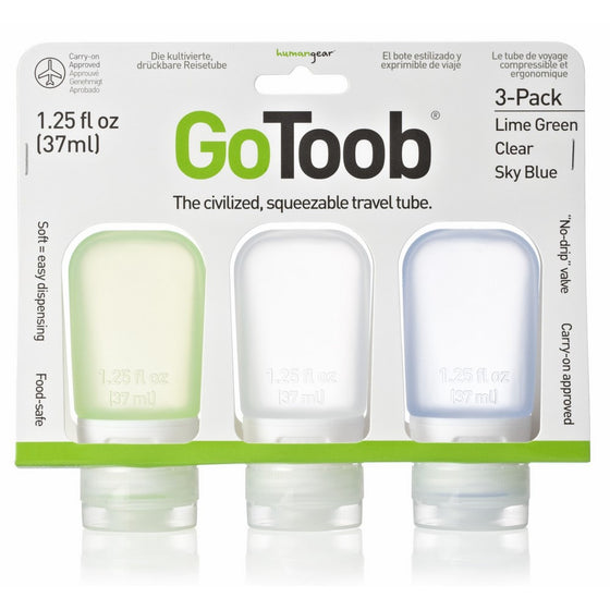 humangear GoToob 1.25 oz - 3 Pack Assorted Colors