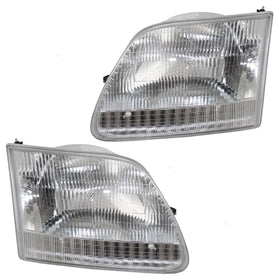 Pair Set Headlights Headlamps Replacement for Ford F-Series Pickup Truck Expedition SUV 3L3Z13008DA 3L3Z13008CA