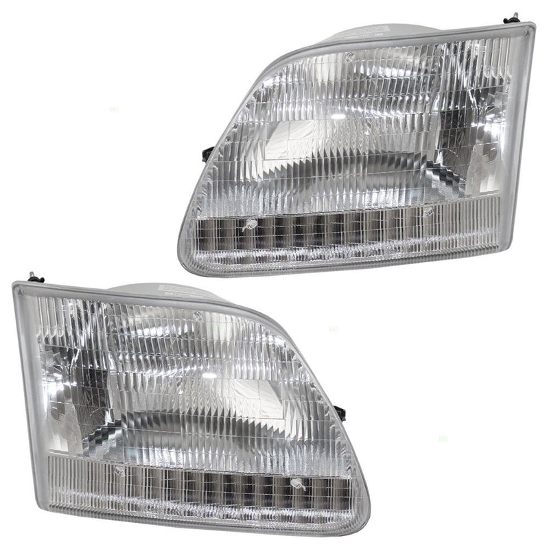 Pair Set Headlights Headlamps Replacement for Ford F-Series Pickup Truck Expedition SUV 3L3Z13008DA 3L3Z13008CA