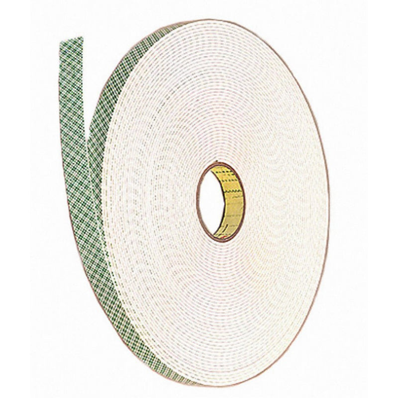 3M 4462 Polyurethane Double Sided Foam Adhesive Tape, 1/32" Thick, 5 yds Length, 1" Width, White