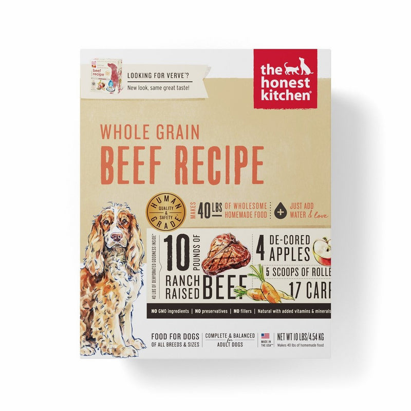 Honest Kitchen The Human Grade Dehydrated Organic Grain Beef Dog Food, 10 lb - Verve