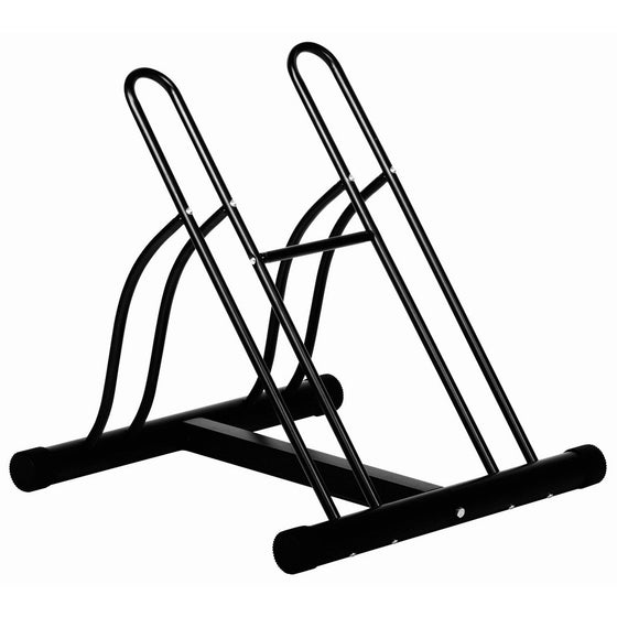 Ever Concept 2-Bike Floor Stand, Black Tubular Steel