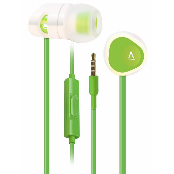 Creative MA-200 In-Ear Headphones with 8mm Driver and Universal Mic (White/Green)