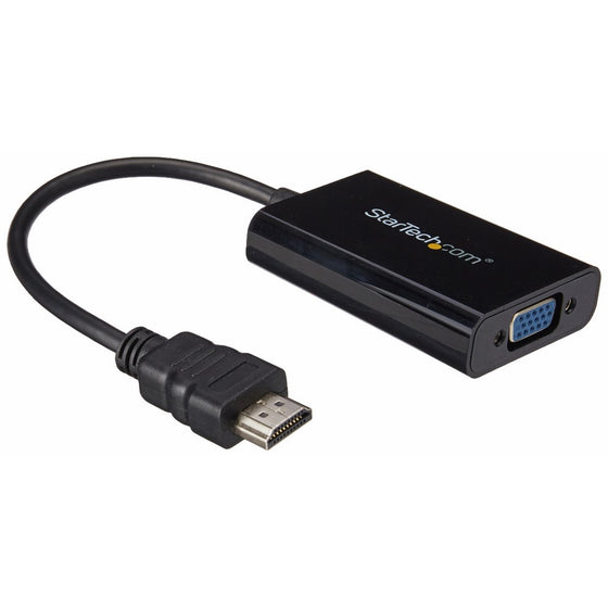 StarTech.com HDMI to VGA Adapter - With Audio - 1080p - 1920 x 1080 - Black - HDMI Converter - VGA to HDMI Monitor Adapter