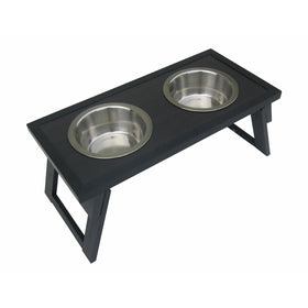 ecoFLEX Adjustable Height Pet Diner-Espresso