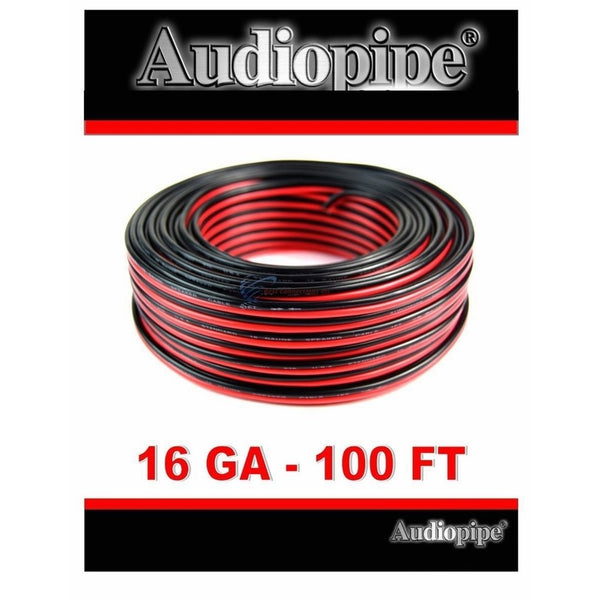 Audiopipe 100' Feet 16 GA Gauge Red Black 2 Conductor Speaker Wire Audio Cable