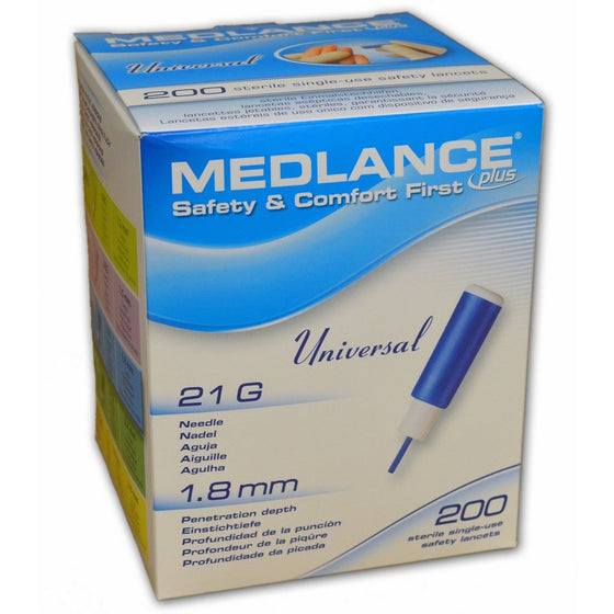 Medlance Plus Universal 21G Safety Lancets 200/bx