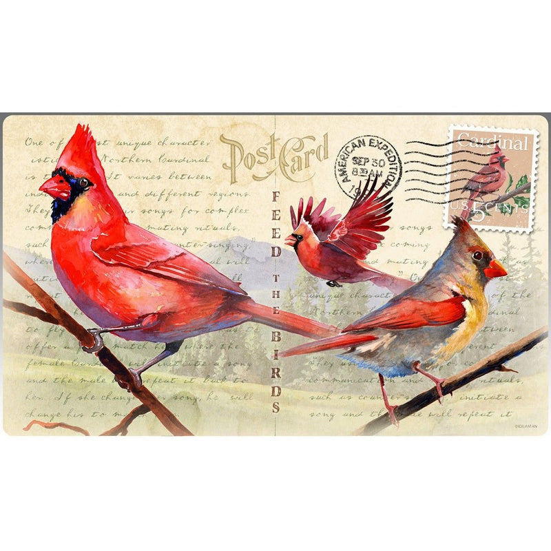 American Expedition Vintage Bird Series Tempered Glass Cutting Board (Northern Cardinal)