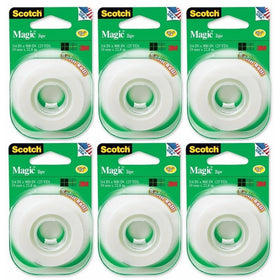 Scotch 3M 205 Magic Tape Refill, 3/4 x 500 Inches (Pack of 6)