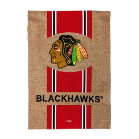 Team Sports America Burlap Chicago Blackhawks Garden Flag, 12.5 x 18 inches