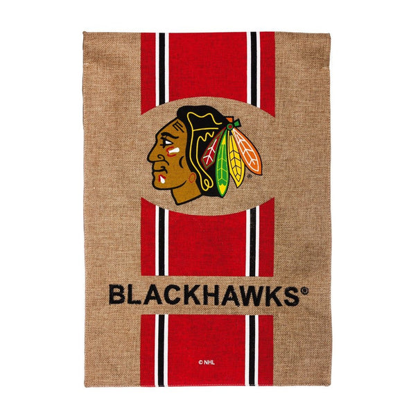 Team Sports America Burlap Chicago Blackhawks Garden Flag, 12.5 x 18 inches