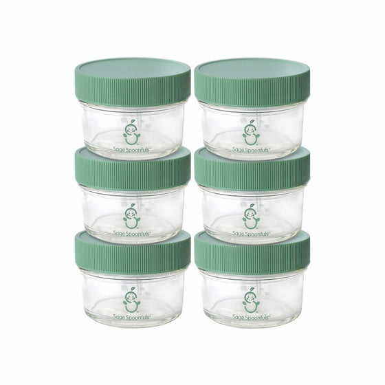 Sage Spoonfuls Baby Food Storage, Glass 4 oz (Pack of 6)