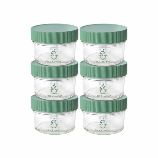 Sage Spoonfuls Baby Food Storage, Glass 4 oz (Pack of 6)