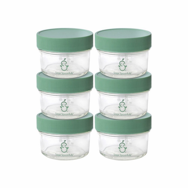 Sage Spoonfuls Baby Food Storage, Glass 4 oz (Pack of 6)