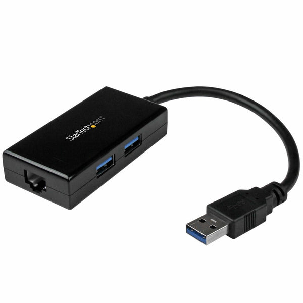 StarTech.com USB 3.0 to Gigabit Network Adapter with Built-In 2-Port USB Hub - Native Driver Support (Windows, Mac and Chrome OS)