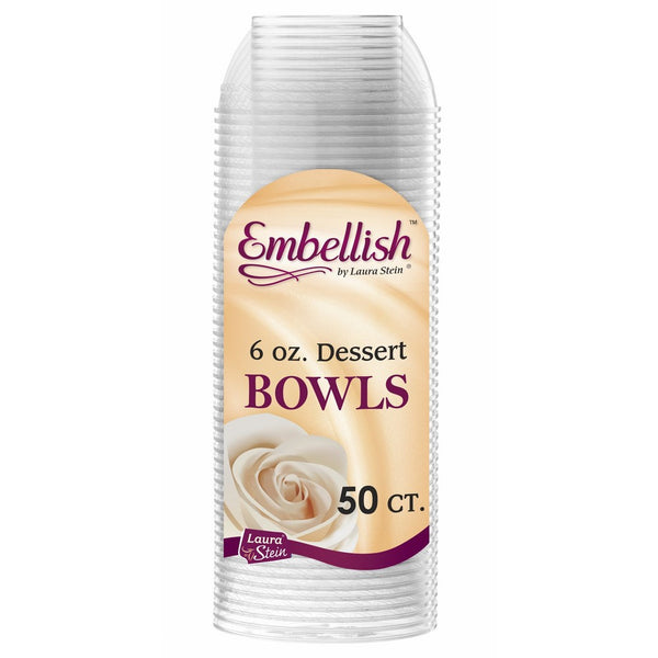 Embellish Hard Plastic 6 Ounce Clear Bowls 50 Count