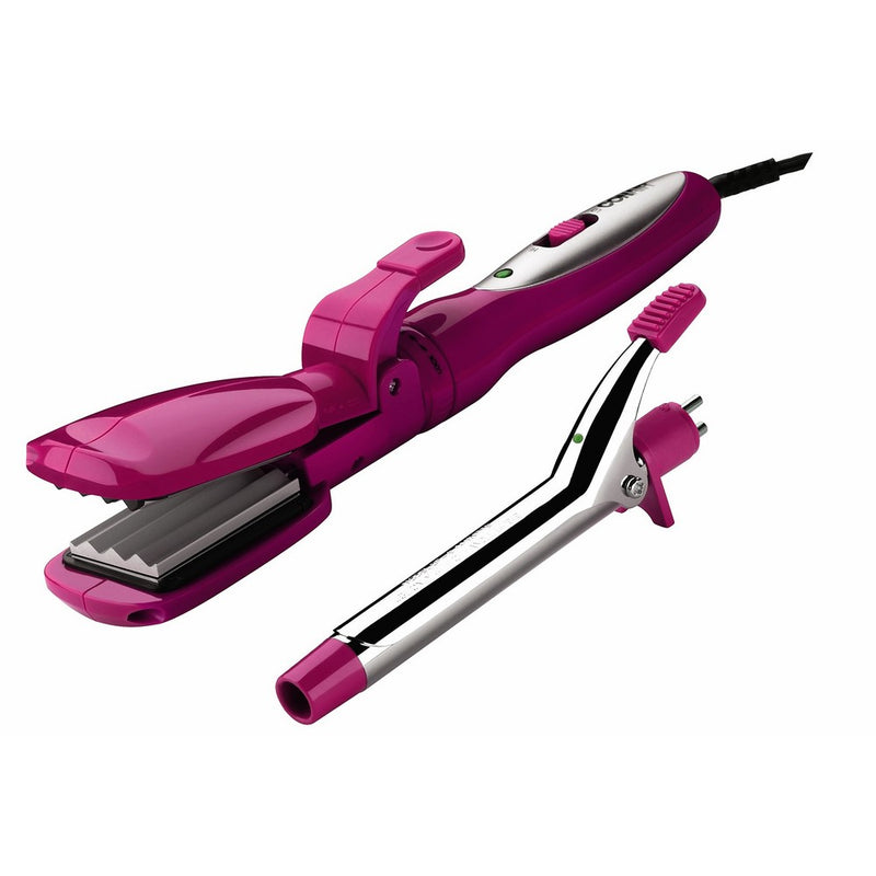 Conair Special Styles Ceramic Combo Styler - Straightening / crimping plates and 3/4-inch Curling Iron; Pink