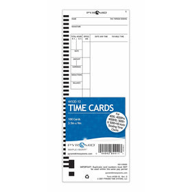 Pyramid 44100-10 Genuine Time Cards for 4000, 4000Pro, 4000HD, 5000 and 5000HD Auto Totaling Time Clocks (Pack of 100)