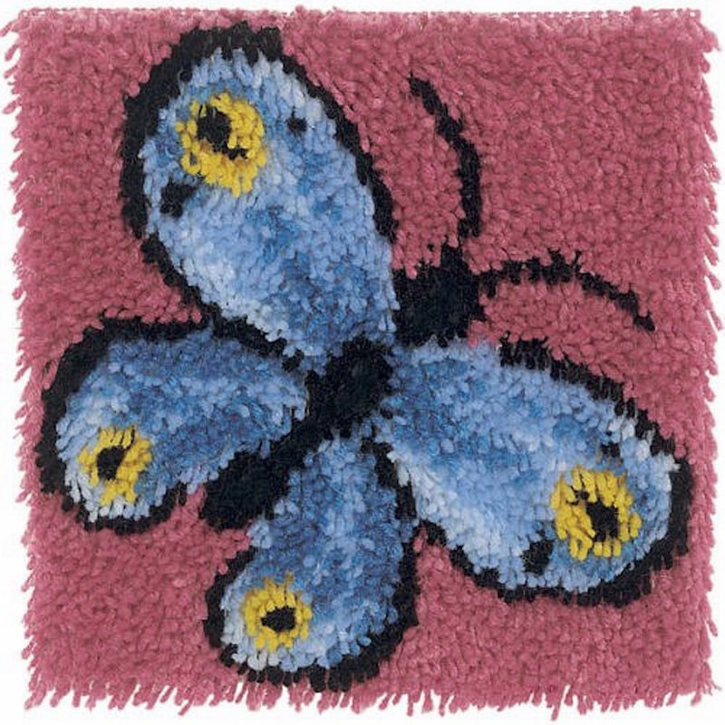 Wonderart Latch-Hook Kit, Butterfly, 12" X 12"
