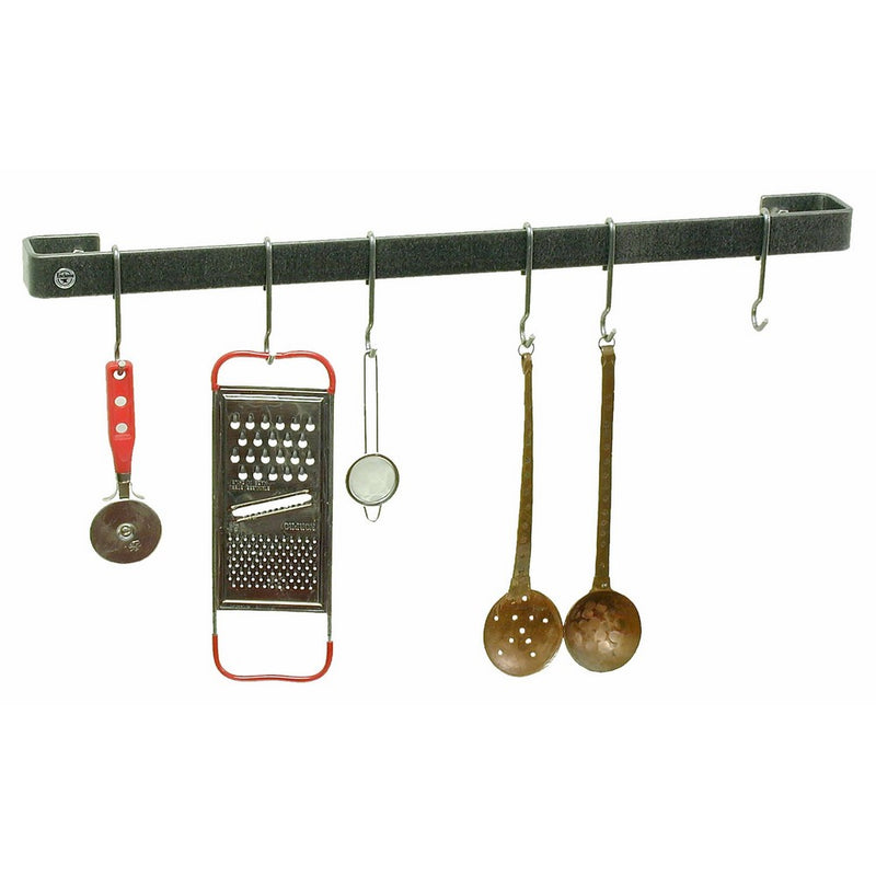 Enclume Premier 30-Inch Utensil Bar Wall Pot Rack, Hammered Steel