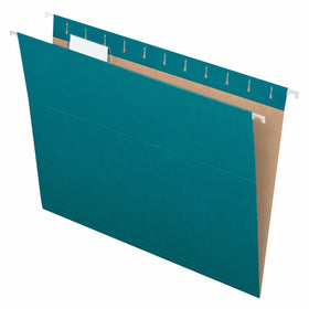 Pendaflex Recycled Hanging Folders, Letter Size, Teal, 1/5 Cut, 25/BX (81614)