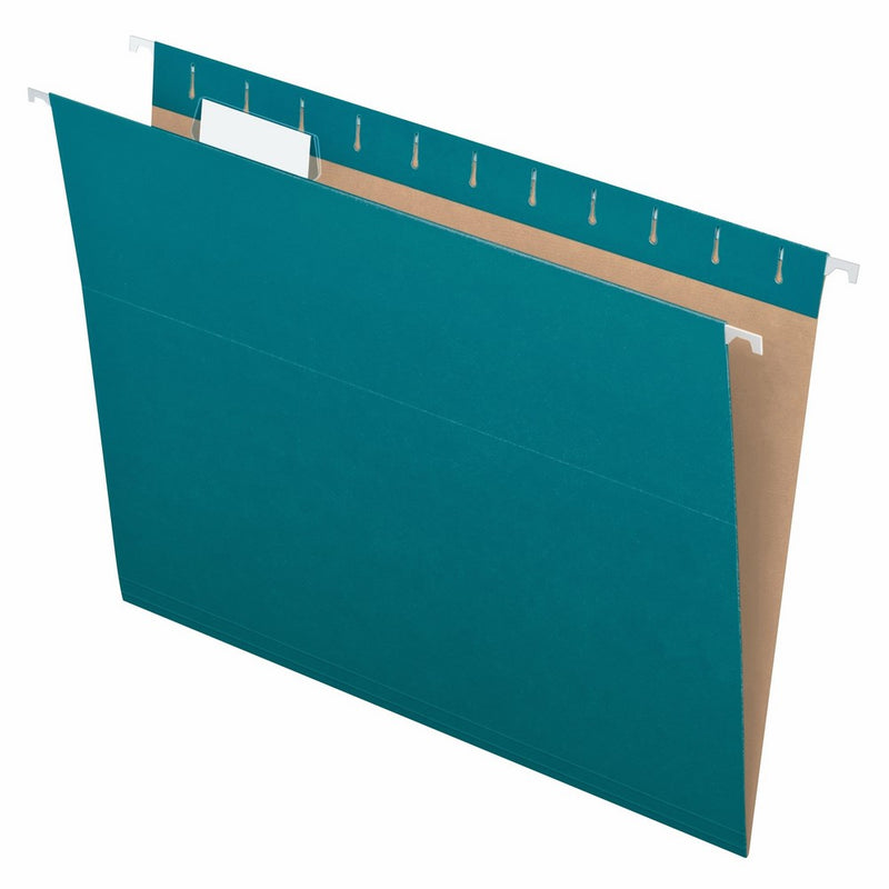Pendaflex Recycled Hanging Folders, Letter Size, Teal, 1/5 Cut, 25/BX (81614)